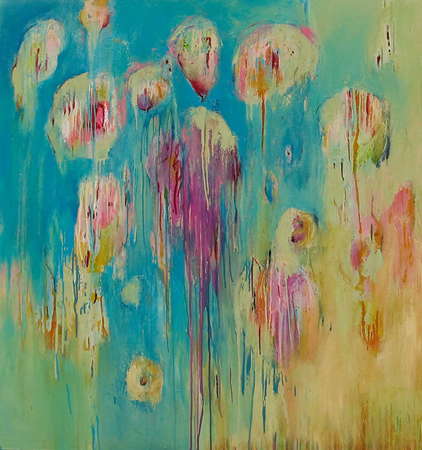 Mary Souza, Bloom, oil, 60 x 56 in